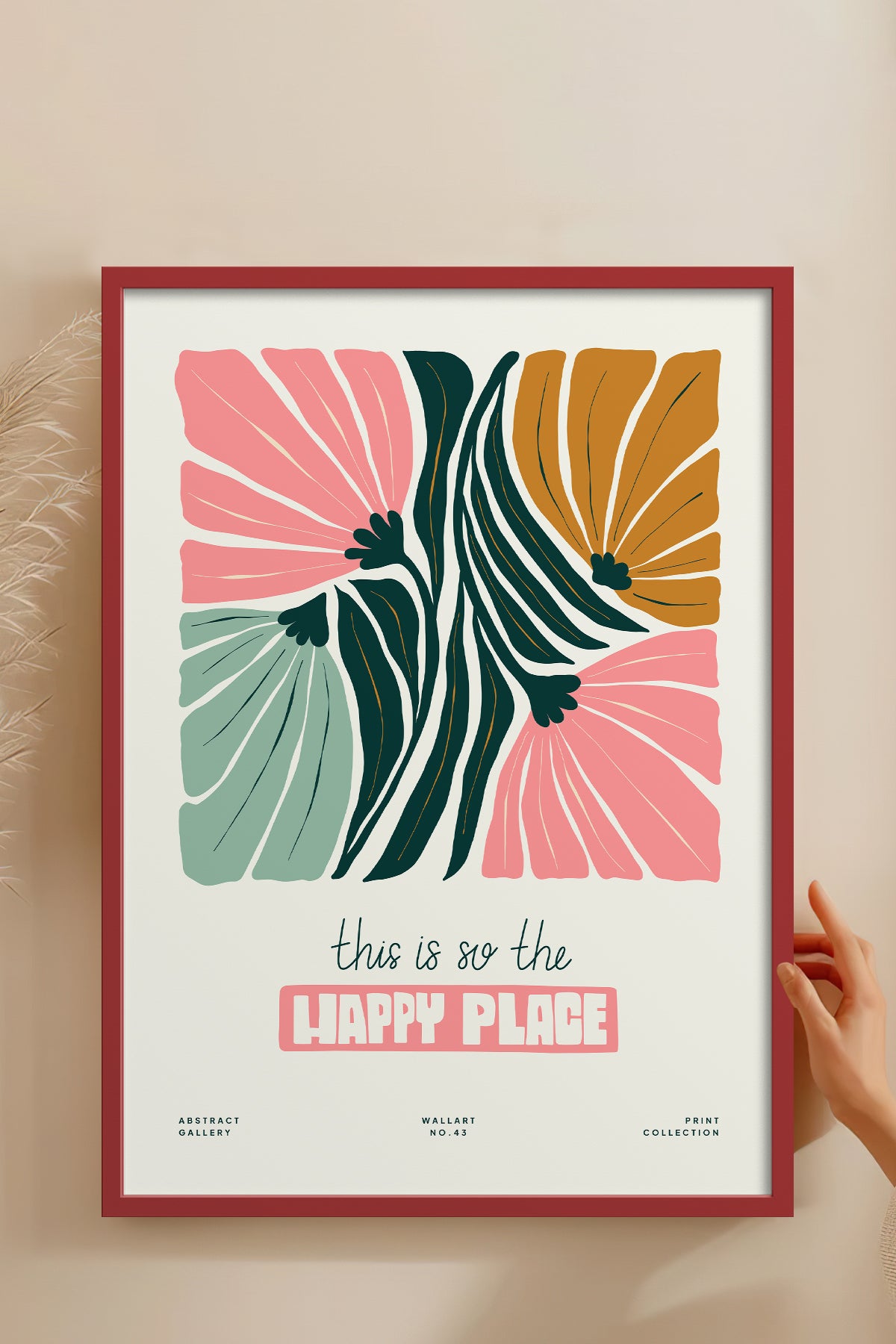 HOMEPACK Ahşap Çerçeveli Tablo Çerçeveli Poster Sanatsal Modern Duvar Dekoru FLOWER-204