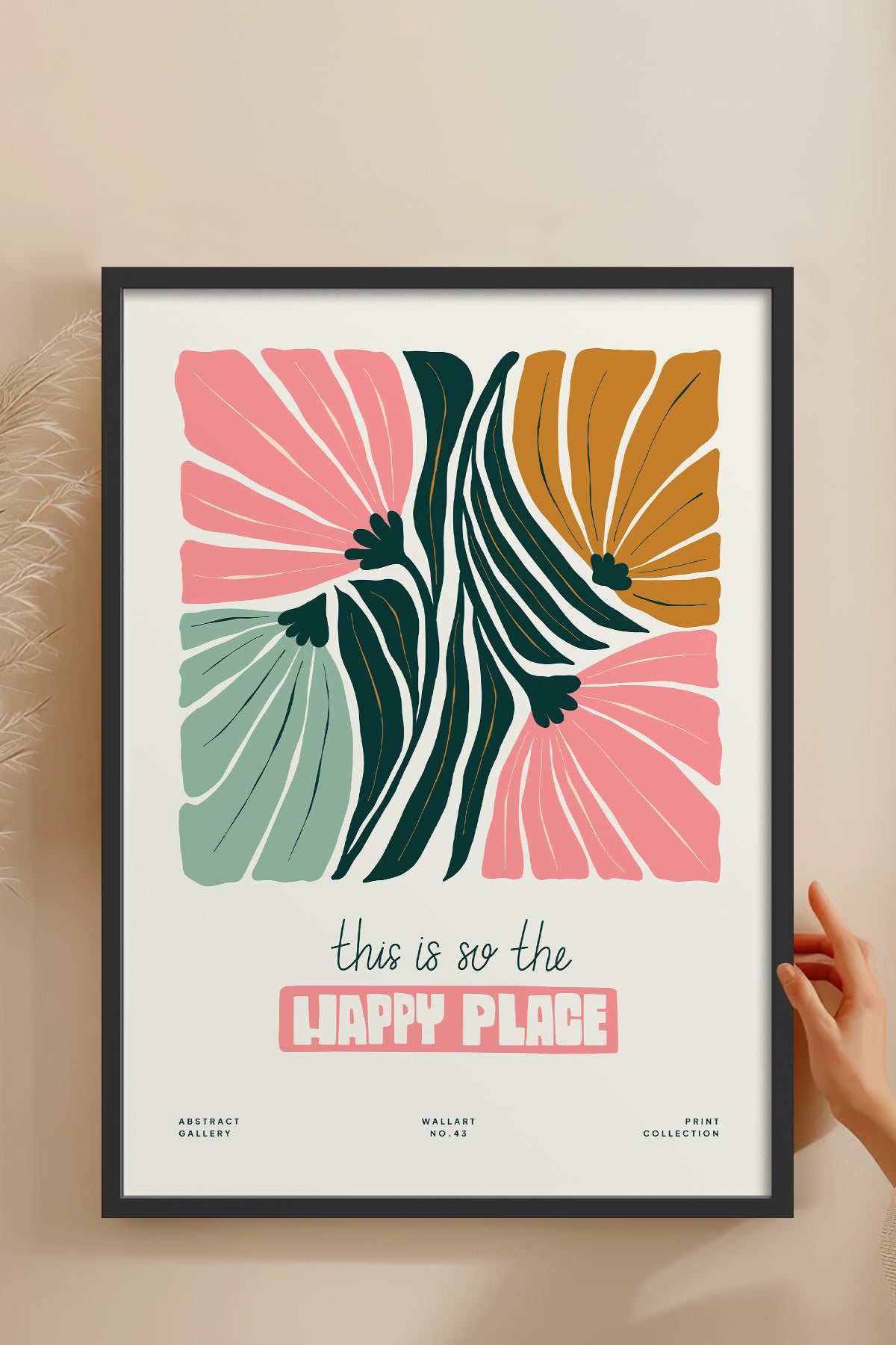HOMEPACK Ahşap Çerçeveli Tablo Çerçeveli Poster Sanatsal Modern Duvar Dekoru FLOWER-204