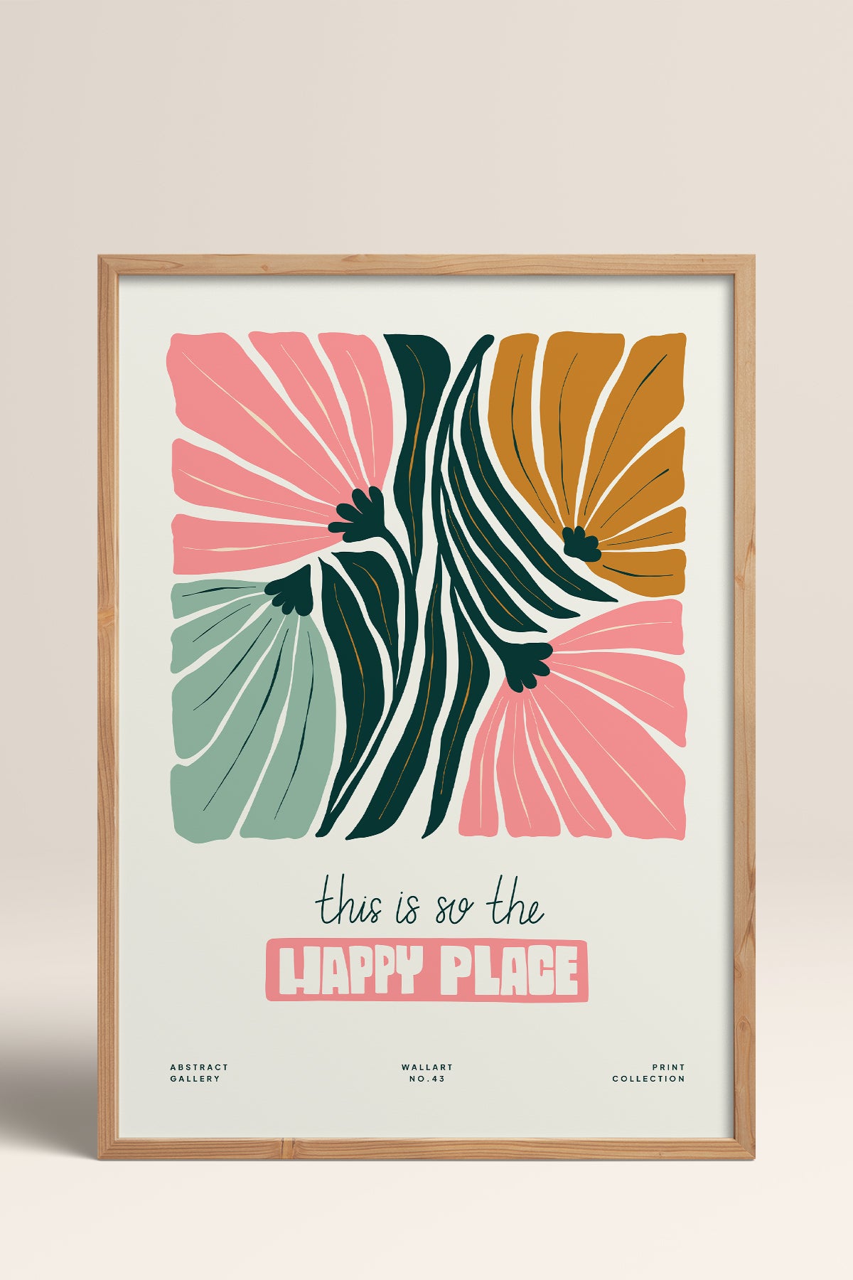 HOMEPACK Ahşap Çerçeveli Tablo Çerçeveli Poster Sanatsal Modern Duvar Dekoru FLOWER-204