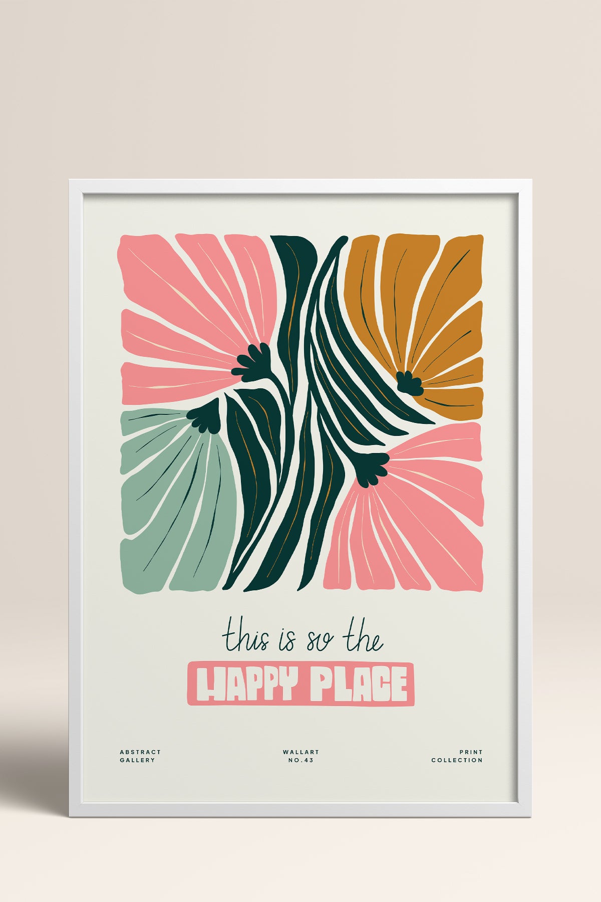 HOMEPACK Ahşap Çerçeveli Tablo Çerçeveli Poster Sanatsal Modern Duvar Dekoru FLOWER-204