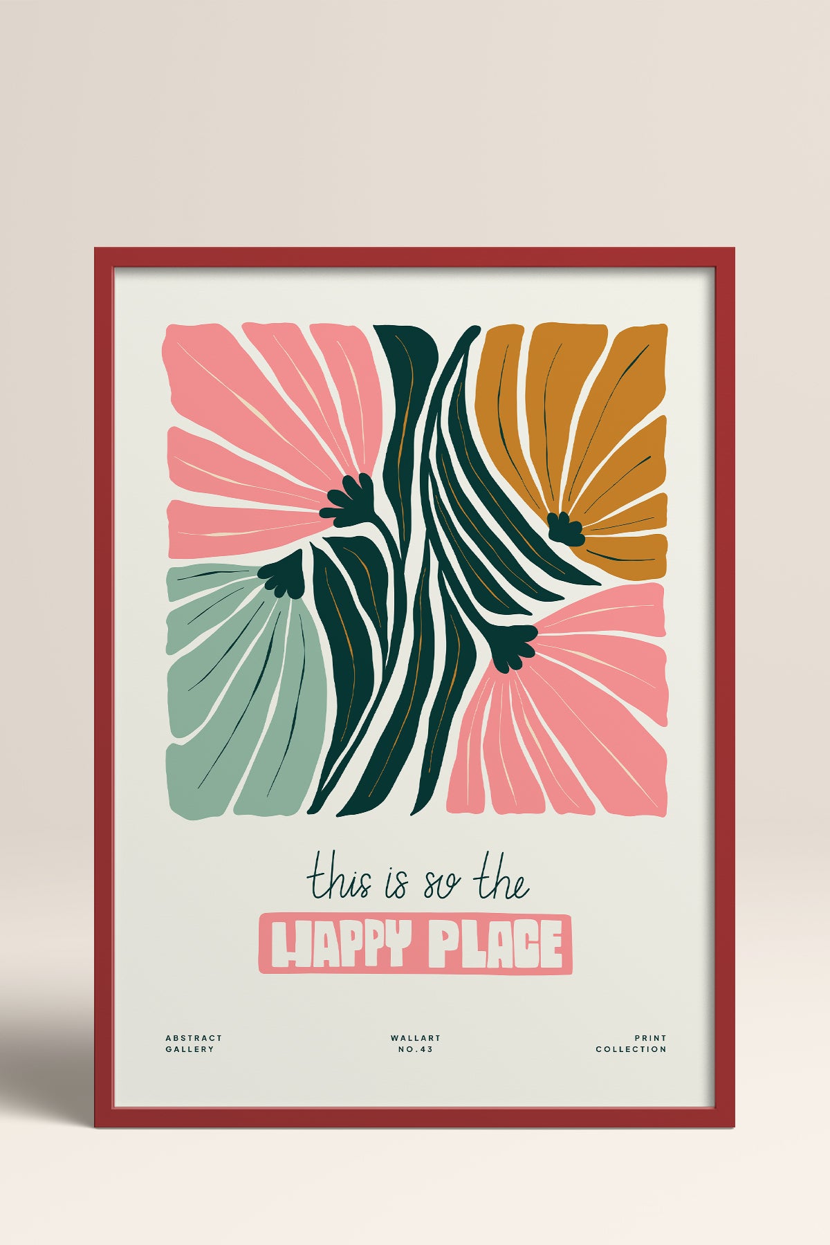 HOMEPACK Ahşap Çerçeveli Tablo Çerçeveli Poster Sanatsal Modern Duvar Dekoru FLOWER-204