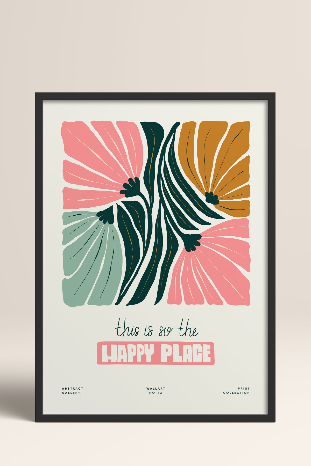 HOMEPACK Ahşap Çerçeveli Tablo Çerçeveli Poster Sanatsal Modern Duvar Dekoru FLOWER-204