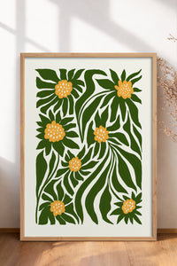 HOMEPACK Ahşap Çerçeveli Tablo Çerçeveli Poster Sanatsal Modern Duvar Dekoru FLOWER-205
