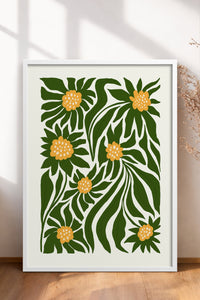 HOMEPACK Ahşap Çerçeveli Tablo Çerçeveli Poster Sanatsal Modern Duvar Dekoru FLOWER-205