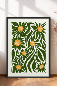 HOMEPACK Ahşap Çerçeveli Tablo Çerçeveli Poster Sanatsal Modern Duvar Dekoru FLOWER-205