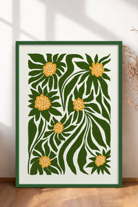 HOMEPACK Ahşap Çerçeveli Tablo Çerçeveli Poster Sanatsal Modern Duvar Dekoru FLOWER-205