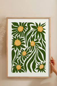 HOMEPACK Ahşap Çerçeveli Tablo Çerçeveli Poster Sanatsal Modern Duvar Dekoru FLOWER-205