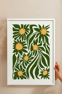 HOMEPACK Ahşap Çerçeveli Tablo Çerçeveli Poster Sanatsal Modern Duvar Dekoru FLOWER-205