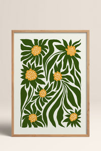 HOMEPACK Ahşap Çerçeveli Tablo Çerçeveli Poster Sanatsal Modern Duvar Dekoru FLOWER-205