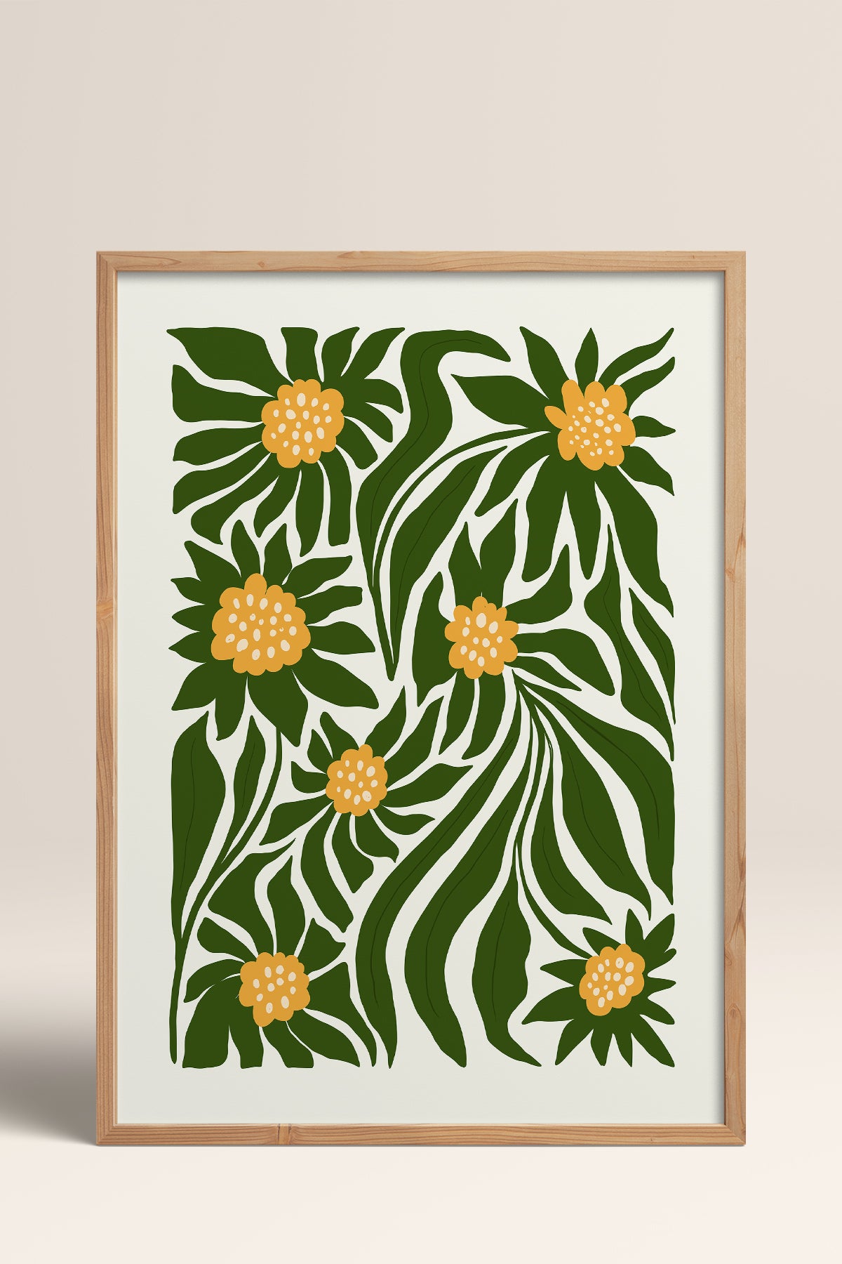 HOMEPACK Ahşap Çerçeveli Tablo Çerçeveli Poster Sanatsal Modern Duvar Dekoru FLOWER-205