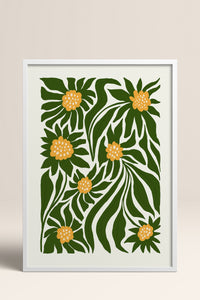 HOMEPACK Ahşap Çerçeveli Tablo Çerçeveli Poster Sanatsal Modern Duvar Dekoru FLOWER-205
