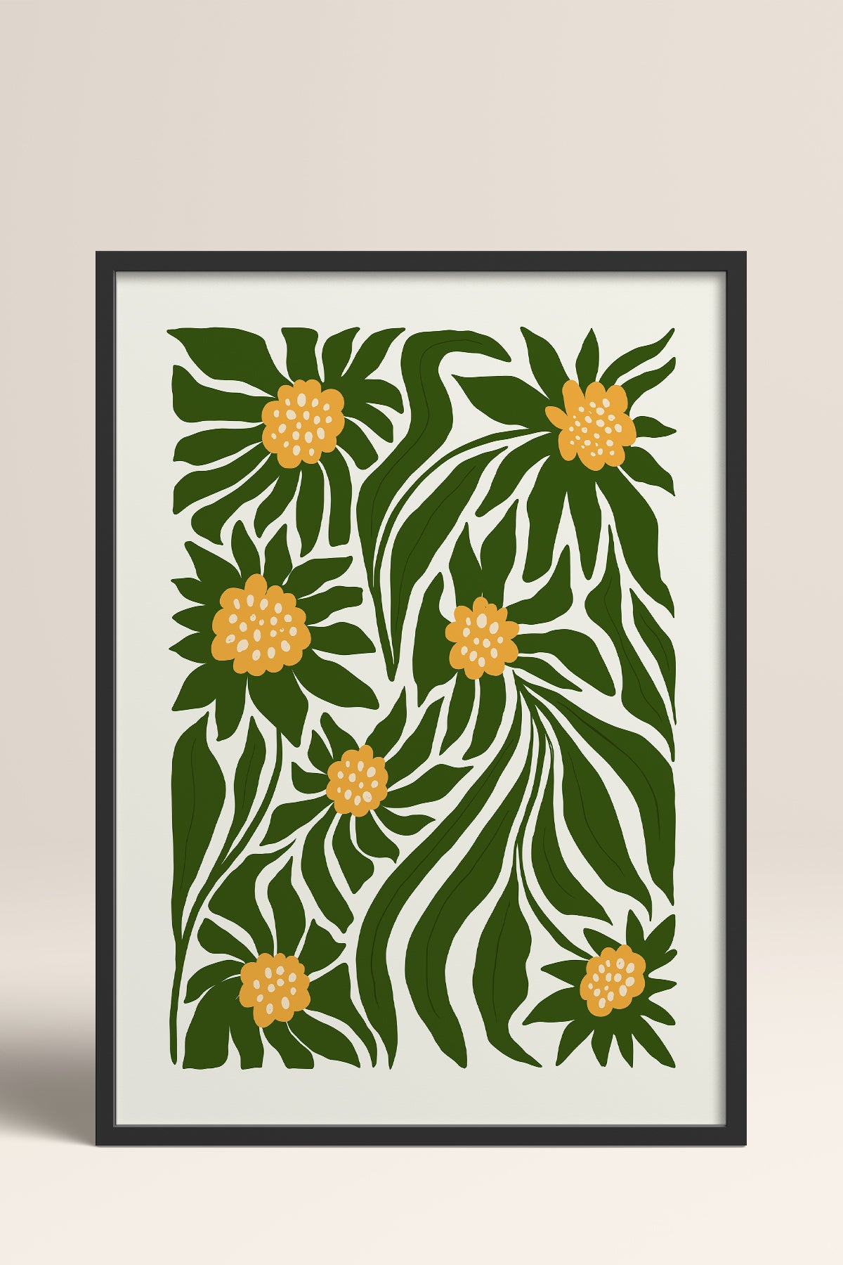 HOMEPACK Ahşap Çerçeveli Tablo Çerçeveli Poster Sanatsal Modern Duvar Dekoru FLOWER-205