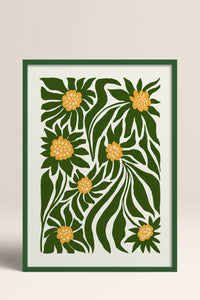 HOMEPACK Ahşap Çerçeveli Tablo Çerçeveli Poster Sanatsal Modern Duvar Dekoru FLOWER-205