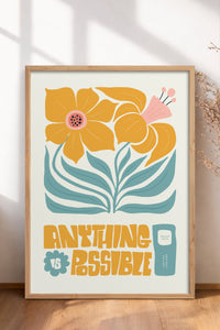 HOMEPACK Ahşap Çerçeveli Tablo Çerçeveli Poster Sanatsal Modern Duvar Dekoru FLOWER-208