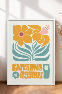 HOMEPACK Ahşap Çerçeveli Tablo Çerçeveli Poster Sanatsal Modern Duvar Dekoru FLOWER-208