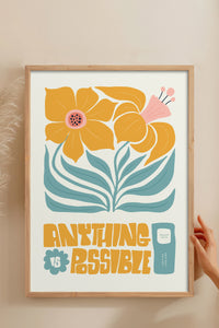 HOMEPACK Ahşap Çerçeveli Tablo Çerçeveli Poster Sanatsal Modern Duvar Dekoru FLOWER-208