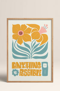 HOMEPACK Ahşap Çerçeveli Tablo Çerçeveli Poster Sanatsal Modern Duvar Dekoru FLOWER-208