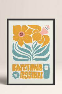 HOMEPACK Ahşap Çerçeveli Tablo Çerçeveli Poster Sanatsal Modern Duvar Dekoru FLOWER-208