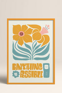 HOMEPACK Ahşap Çerçeveli Tablo Çerçeveli Poster Sanatsal Modern Duvar Dekoru FLOWER-208
