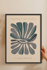 HOMEPACK Ahşap Çerçeveli Tablo Çerçeveli Poster Sanatsal Modern Duvar Dekoru FLOWER-21