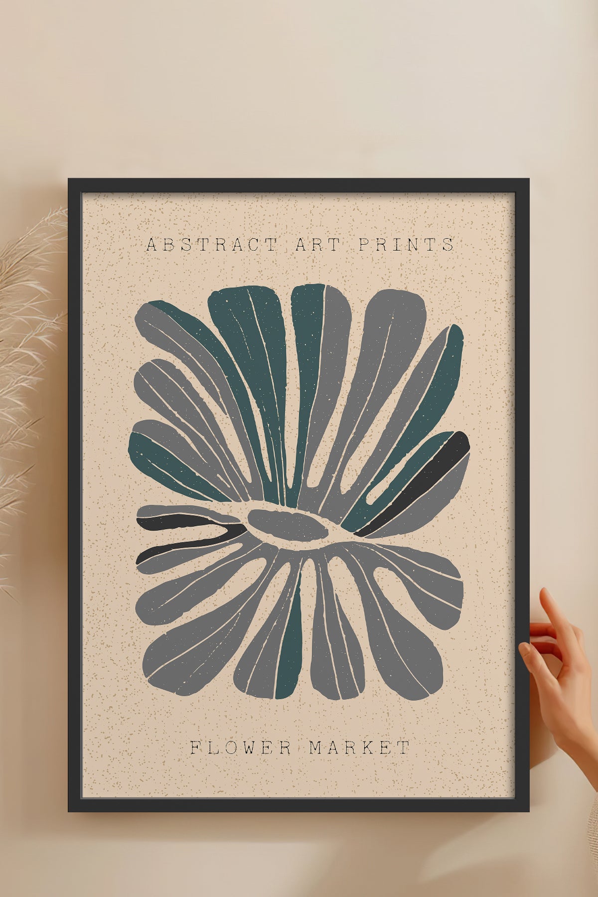 HOMEPACK Ahşap Çerçeveli Tablo Çerçeveli Poster Sanatsal Modern Duvar Dekoru FLOWER-21