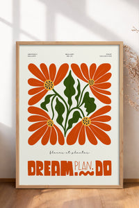 HOMEPACK Ahşap Çerçeveli Tablo Çerçeveli Poster Sanatsal Modern Duvar Dekoru FLOWER-210