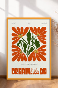 HOMEPACK Ahşap Çerçeveli Tablo Çerçeveli Poster Sanatsal Modern Duvar Dekoru FLOWER-210