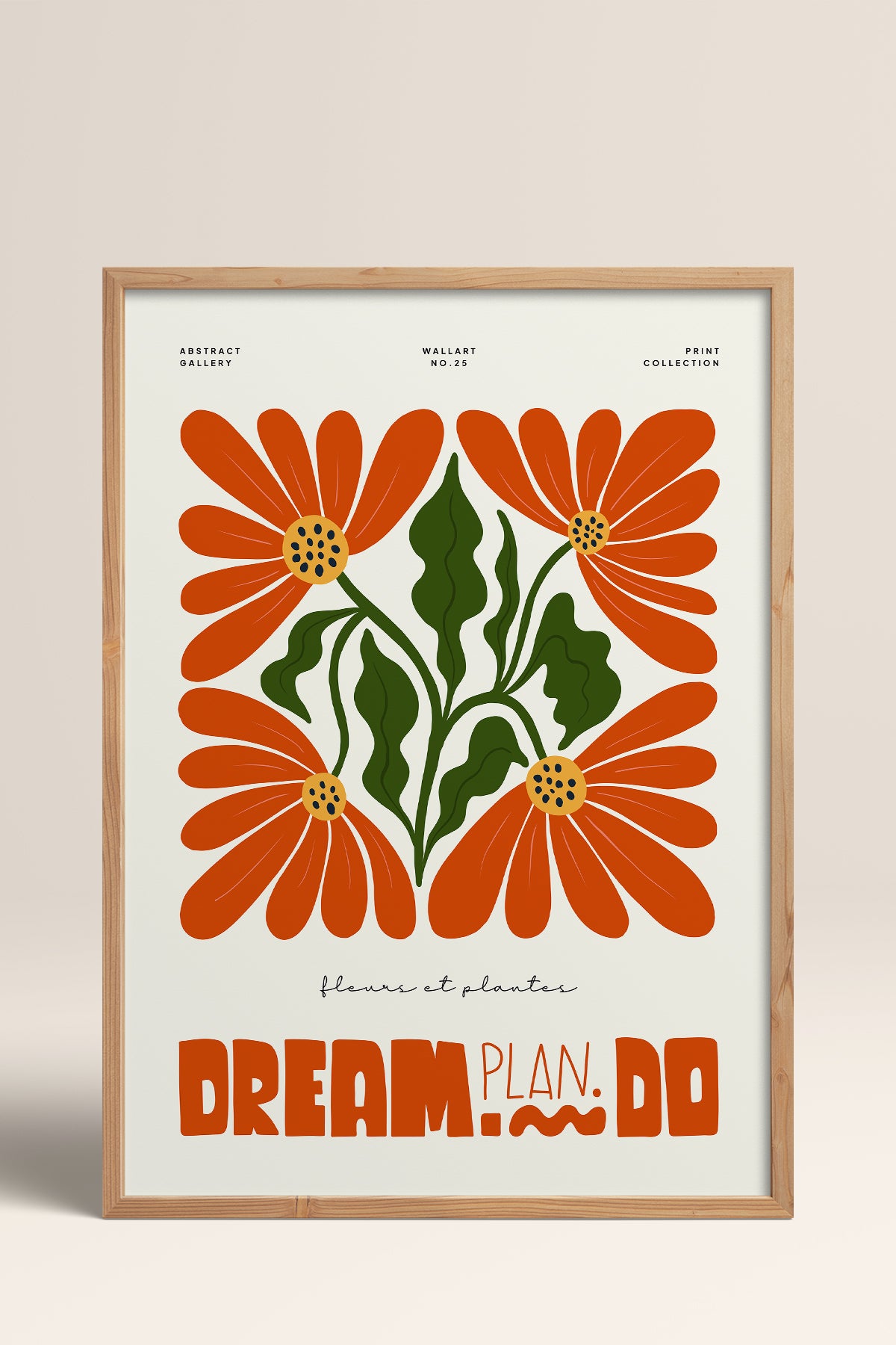 HOMEPACK Ahşap Çerçeveli Tablo Çerçeveli Poster Sanatsal Modern Duvar Dekoru FLOWER-210