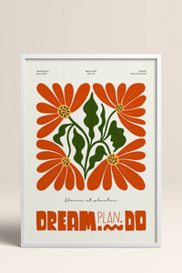 HOMEPACK Ahşap Çerçeveli Tablo Çerçeveli Poster Sanatsal Modern Duvar Dekoru FLOWER-210