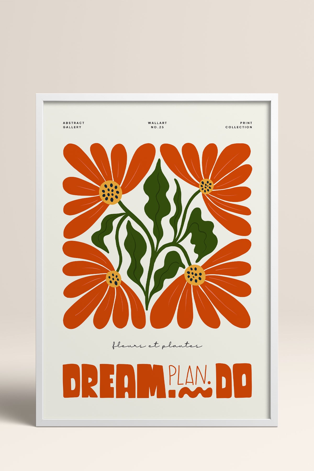 HOMEPACK Ahşap Çerçeveli Tablo Çerçeveli Poster Sanatsal Modern Duvar Dekoru FLOWER-210