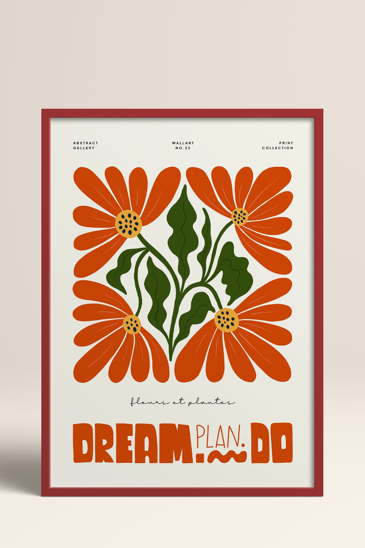 HOMEPACK Ahşap Çerçeveli Tablo Çerçeveli Poster Sanatsal Modern Duvar Dekoru FLOWER-210