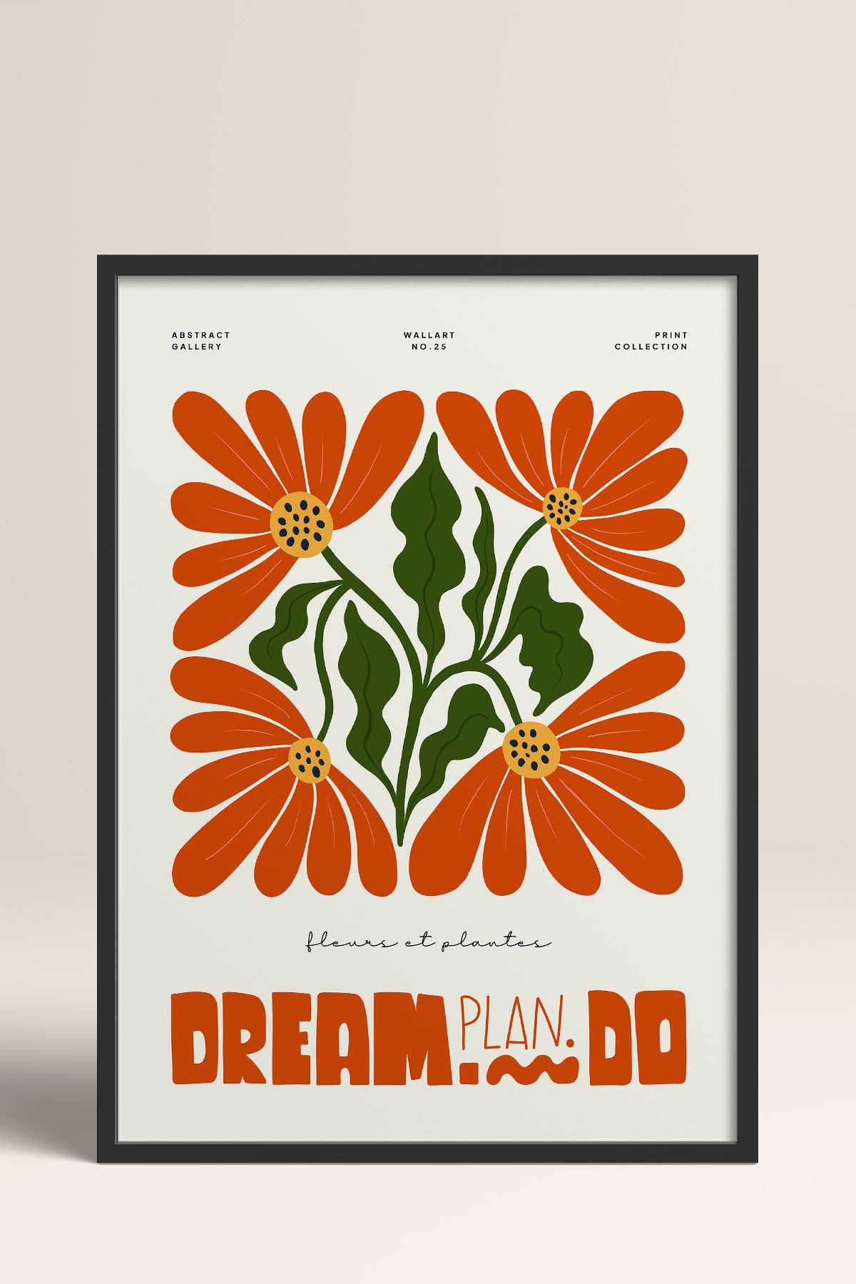 HOMEPACK Ahşap Çerçeveli Tablo Çerçeveli Poster Sanatsal Modern Duvar Dekoru FLOWER-210