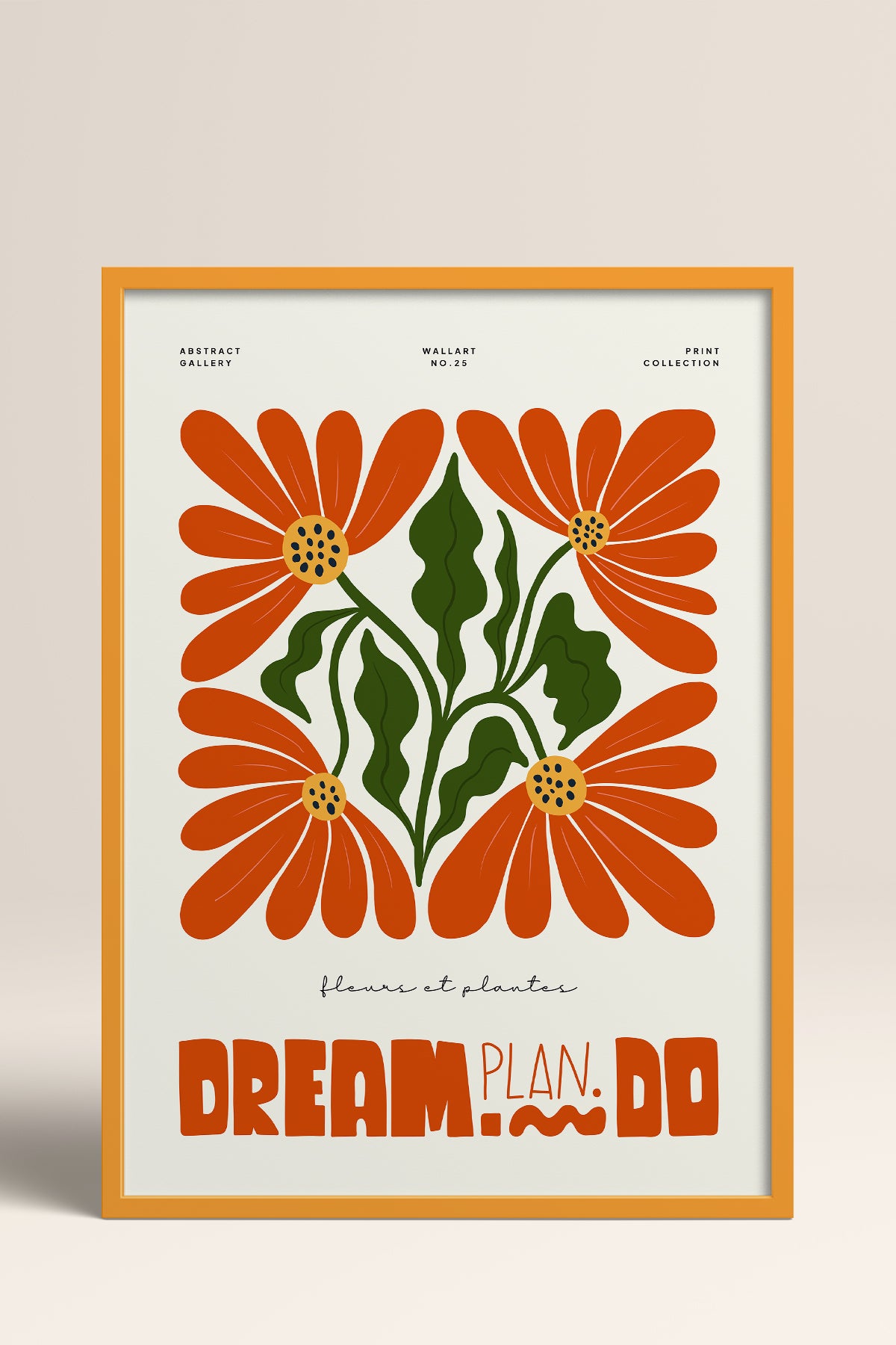 HOMEPACK Ahşap Çerçeveli Tablo Çerçeveli Poster Sanatsal Modern Duvar Dekoru FLOWER-210