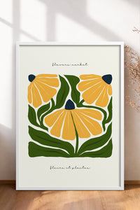 HOMEPACK Ahşap Çerçeveli Tablo Çerçeveli Poster Sanatsal Modern Duvar Dekoru FLOWER-211