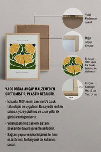HOMEPACK Ahşap Çerçeveli Tablo Çerçeveli Poster Sanatsal Modern Duvar Dekoru FLOWER-211