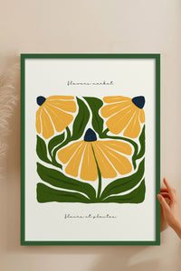 HOMEPACK Ahşap Çerçeveli Tablo Çerçeveli Poster Sanatsal Modern Duvar Dekoru FLOWER-211