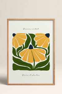 HOMEPACK Ahşap Çerçeveli Tablo Çerçeveli Poster Sanatsal Modern Duvar Dekoru FLOWER-211