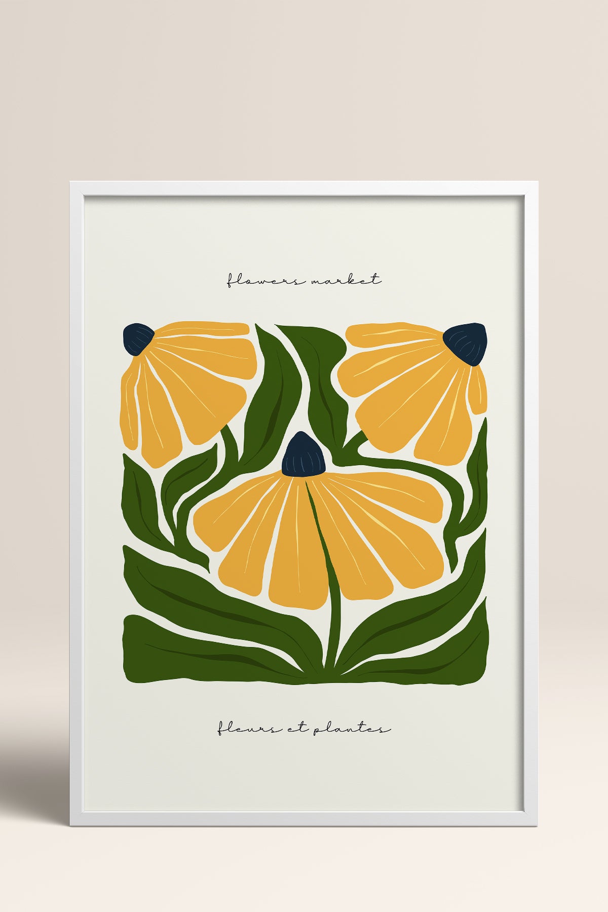 HOMEPACK Ahşap Çerçeveli Tablo Çerçeveli Poster Sanatsal Modern Duvar Dekoru FLOWER-211