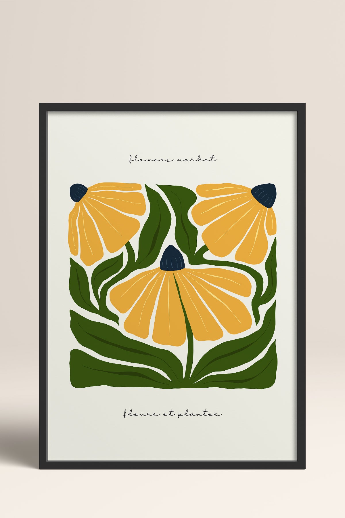 HOMEPACK Ahşap Çerçeveli Tablo Çerçeveli Poster Sanatsal Modern Duvar Dekoru FLOWER-211