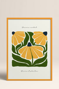 HOMEPACK Ahşap Çerçeveli Tablo Çerçeveli Poster Sanatsal Modern Duvar Dekoru FLOWER-211