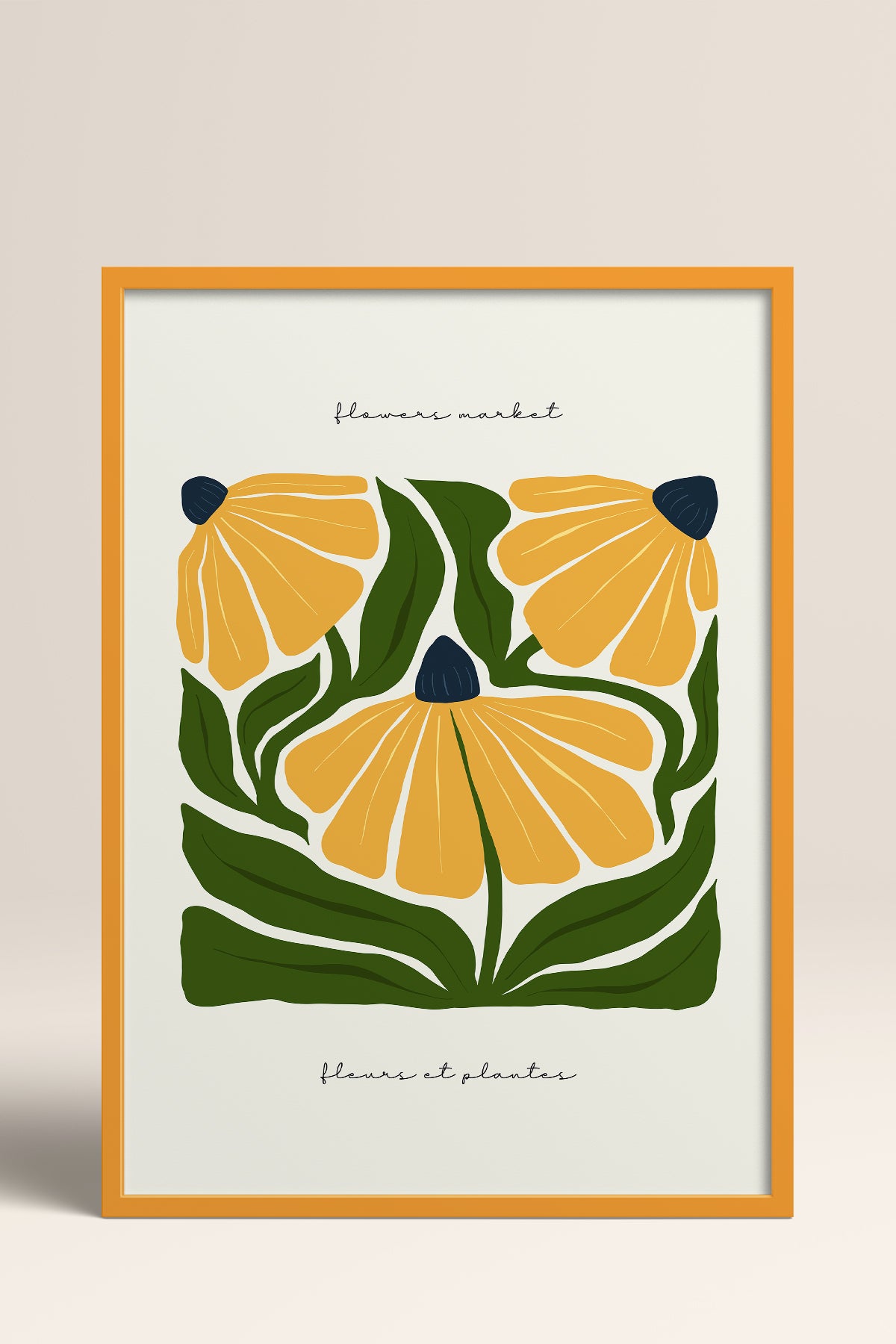 HOMEPACK Ahşap Çerçeveli Tablo Çerçeveli Poster Sanatsal Modern Duvar Dekoru FLOWER-211