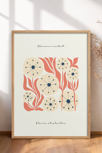 HOMEPACK Ahşap Çerçeveli Tablo Çerçeveli Poster Sanatsal Modern Duvar Dekoru FLOWER-215
