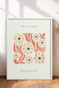HOMEPACK Ahşap Çerçeveli Tablo Çerçeveli Poster Sanatsal Modern Duvar Dekoru FLOWER-215