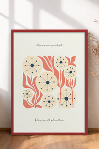 HOMEPACK Ahşap Çerçeveli Tablo Çerçeveli Poster Sanatsal Modern Duvar Dekoru FLOWER-215
