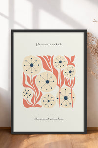 HOMEPACK Ahşap Çerçeveli Tablo Çerçeveli Poster Sanatsal Modern Duvar Dekoru FLOWER-215