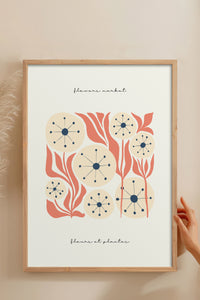 HOMEPACK Ahşap Çerçeveli Tablo Çerçeveli Poster Sanatsal Modern Duvar Dekoru FLOWER-215