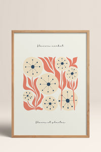 HOMEPACK Ahşap Çerçeveli Tablo Çerçeveli Poster Sanatsal Modern Duvar Dekoru FLOWER-215