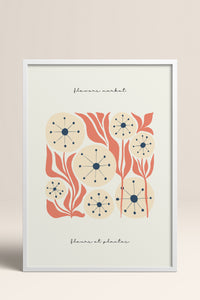 HOMEPACK Ahşap Çerçeveli Tablo Çerçeveli Poster Sanatsal Modern Duvar Dekoru FLOWER-215