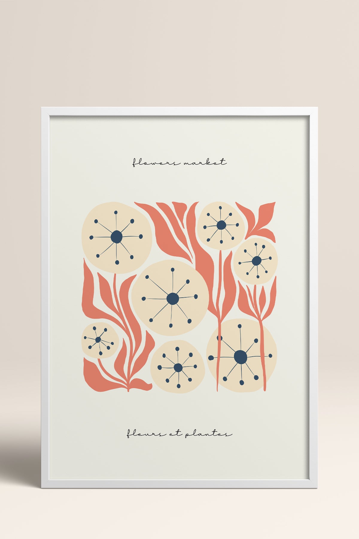 HOMEPACK Ahşap Çerçeveli Tablo Çerçeveli Poster Sanatsal Modern Duvar Dekoru FLOWER-215