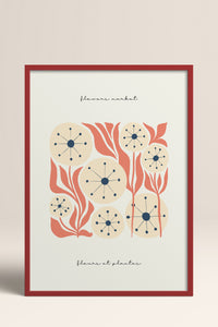 HOMEPACK Ahşap Çerçeveli Tablo Çerçeveli Poster Sanatsal Modern Duvar Dekoru FLOWER-215